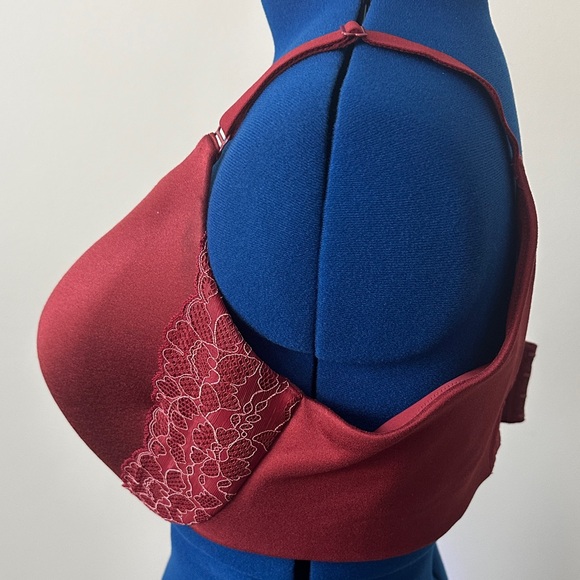 🤗 Lane Bryant Cacique Deep Red Women's 42F Bra.  Back & side smoothing features. - Picture 4 of 7